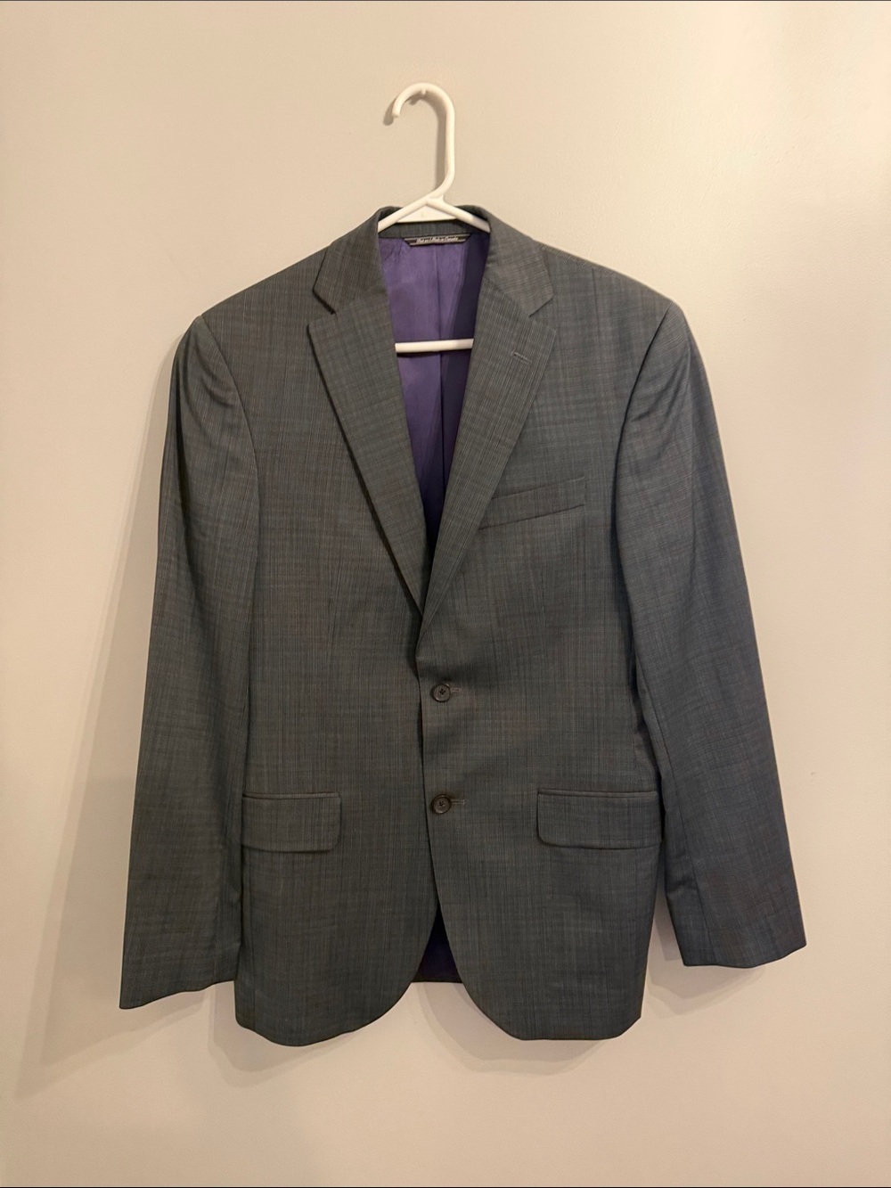 Men's Grey Two-Button Suit Blazer